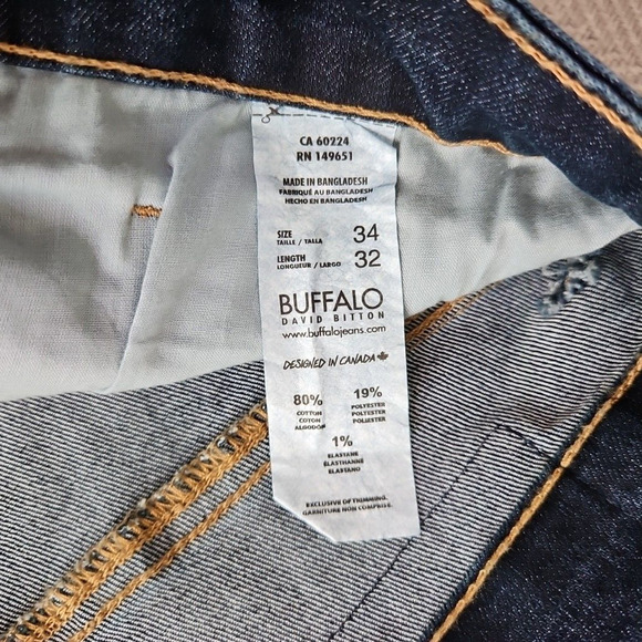 Buffalo By David Bitton Men's Size W34 L32 Slim Boot King Stretch Fit Jeans NWT - Picture 15 of 15
